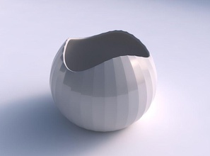 bowl spheric wavy fine bands uniform vertical house decor 3d print model - Mito3D