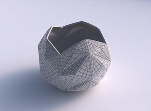 ciotola sferico ondulato bene mosaico piatti casa arredamento 3d print model - Mito3D