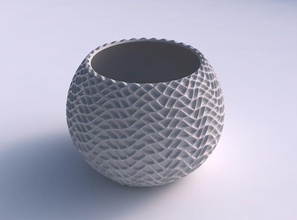 bowl spheric wavy grid piramides house decor 3d print model - Mito3D