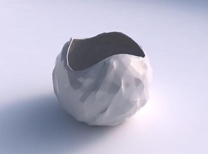 bowl spheric wavy low-polygon bulges house low polygon dish decor architectural decoration 3d print model - Mito3D