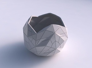 scodella sferica ondulate mosaico piastre casa ciotola il arredamento 3d print model - Mito3D