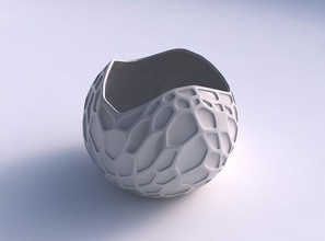 bowl spheric wavy organic dents house dish decor architectural decoration 3d print model - Mito3D