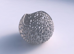 bowl spheric wavy organic lattice twisted thickness house decor 3d print model - Mito3D