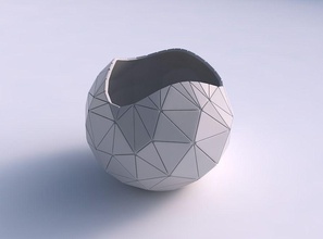 bowl spheric wavy random triangle plates 2 house decor 3d print model - Mito3D