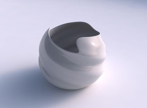 scodella sferica ondulate rilassato grandi colpi di scena casa ciotola rilassata grande arredamento 3d print model - Mito3D