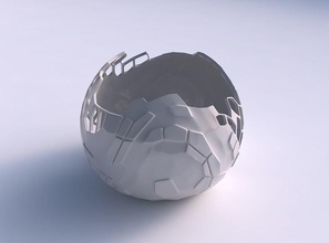bowl spheric wavy reptile skin holes house decor 3d print model - Mito3D