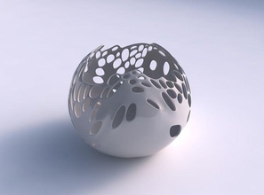 bowl spheric wavy smooth bubble holes house decor 3d print model - Mito3D