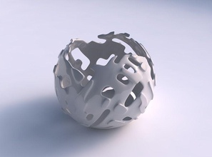 bowl spheric wavy smooth cuts bulges house dish decor architectural decoration 3d print model - Mito3D