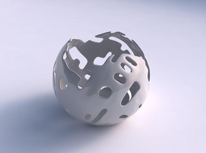 scodella sferica ondulati e lisci i tagli casa ciotola ondulate a che liscio piatto arredamento architettonici la decorazione 3d print model - Mito3D