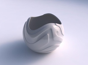 scodella sferica ondulato liscio nastri casa ciotola ondulate a che piatto arredamento architettonici la decorazione 3d print model - Mito3D
