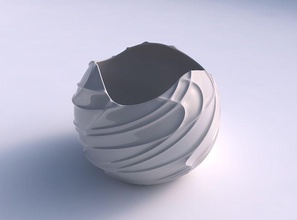 scodella sferica ondulate sparse estruso linee casa ciotola le arredamento 3d print model - Mito3D