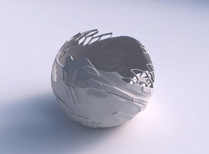 scodella sferica e ondulata pelle di rettile fori casa ciotola ondulate twisted i arredamento 3d print model - Mito3D