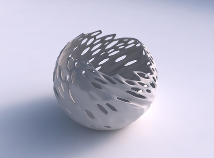 ciotola sferico ondulato contorto liscio cristallo pelle buchi Casa arredamento 3d print model - Mito3D