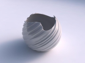 kase küresel yumuşak dalgalı şeritler bükülmüş ev pürüzsüz kurdeleler dekor 3d print model - Mito3D
