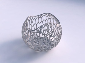 bowl spheric wavy vertical organic lattice house decor 3d print model - Mito3D