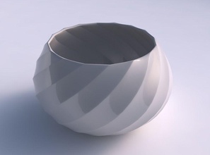bowl squeezed twisted bands uniform vertical house dish decor architectural decoration 3d print model - Mito3D