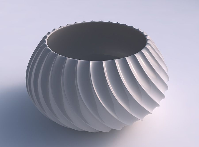 ciotola spremuto contorto piegato estruso Linee piatto arredamento architettonico decorazione Casa 3D print model - Mito3D