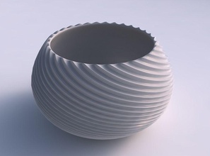 bowl squeezed twisted bent extruded lines 2 house decor 3d print model - Mito3D