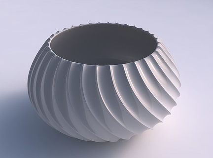 bowl squeezed twisted bent extruded lines bowl squeezed twisted bent extruded lines dish decor architectural decoration house  3d print model - Mito3D