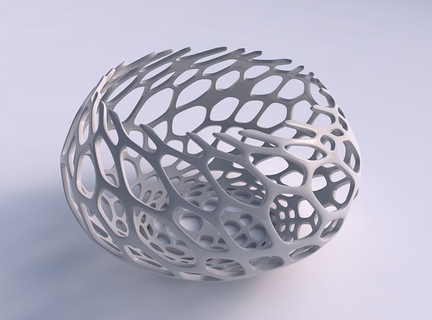 bowl squeezed twisted cracked organic lattice 2 house decor 3d print model - Mito3D