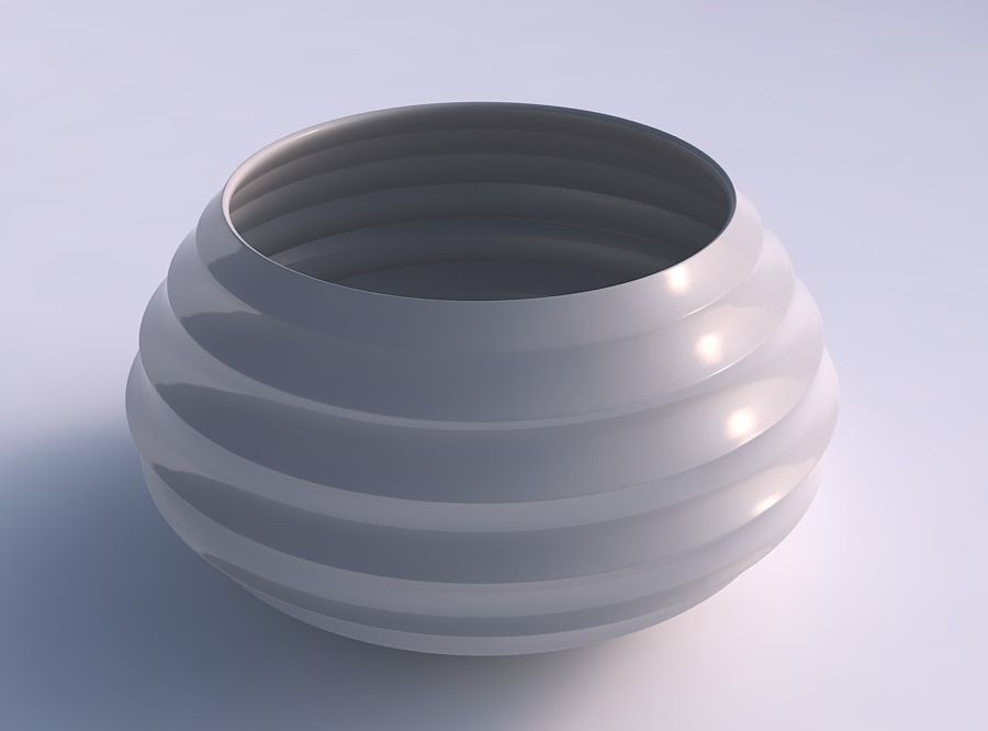 bowl squeezed twisted curved horizontal sections house dish decor architectural decoration 3D print model - Mito3D