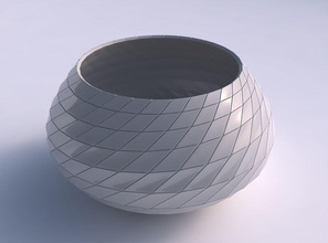 bowl squeezed twisted distorted grid plates house decor 3d print model - Mito3D