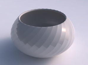 bowl squeezed twisted fine bands uniform vertical house decor 3d print model - Mito3D