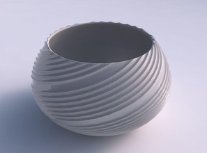 bowl squeezed twisted flowing extruded lines house decor 3d print model - Mito3D