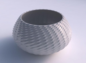 bowl squeezed twisted grid piramides house decor 3d print model - Mito3D