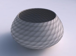 bowl squeezed twisted grid plates house decor 3d print model - Mito3D