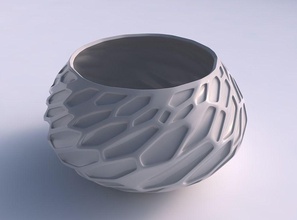 bowl squeezed twisted organic dents house dish decor architectural decoration 3d print model - Mito3D