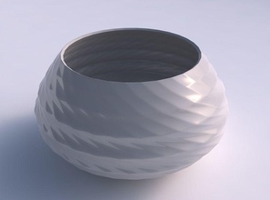 bowl squeezed twisted sections lines house dish decor architectural decoration 3d print model - Mito3D