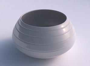 bowl squeezed twisted smooth horizontal dents house dish decor architectural decoration 3d print model - Mito3D