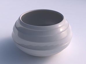 bowl squeezed twisted smooth horizontal ribbons house dish decor architectural decoration 3d print model - Mito3D