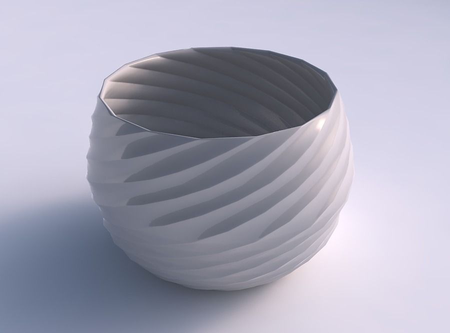bowl squeezed twisted bands house decor 3D print model - Mito3D