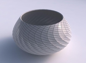 bowl squeezed twisted diagonal grid plates house decor 3d print model - Mito3D