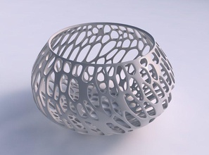 bowl squeezed twisted diagonal organic lattice house decor 3d print model - Mito3D