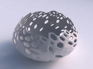 cuenco exprimido retorcido suave cristal piel agujeros casa decoración 3d print model - Mito3D