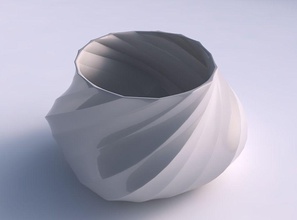 bowl twisted elipse bands uniform vertical house dish decor architectural decoration 3d print model - Mito3D