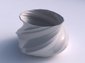bowl twisted elipse bands house dish decor architectural decoration 3d print model - Mito3D