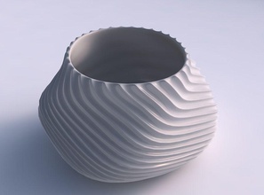 bowl twisted elipse bent extruded lines 2 house dish decor architectural decoration 3d print model - Mito3D