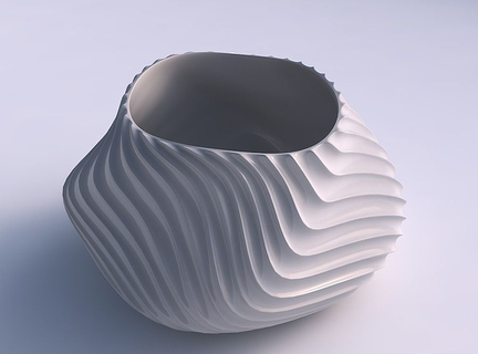cuenco retorcido elipse doblado extruido líneas 3 plato decoración arquitectónico casa 3d print model - Mito3D