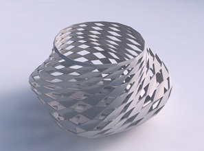 ciotola contorto ellisse checker griglia reticolo casa arredamento 3d print model - Mito3D