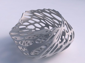 Schüssel verdreht elipse geknackt Bio-Gitter Haus twisted rissig Bio Gitter Dekor 3d print model - Mito3D