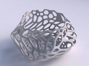 ciotola contorto ellisse incrinato organico reticolo casa arredamento 3d print model - Mito3D