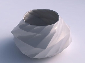 tigela trançado em forma de elipse curva vincos a casa torcida curvo decoração 3d print model - Mito3D