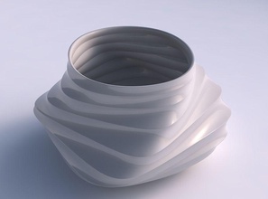 bowl twisted elipse curved horizontal sections house dish decor architectural decoration 3d print model - Mito3D