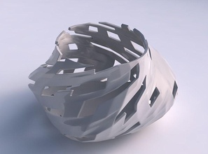 bowl twisted elipse cuts house dish decor architectural decoration 3d print model - Mito3D