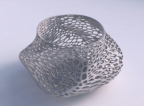 bowl twisted elipse dense organic lattice house decor 3d print model - Mito3D