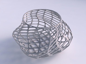 Schüssel verdreht elipse Diagonale raster, Gitter Haus twisted die grid Dekor 3d print model - Mito3D